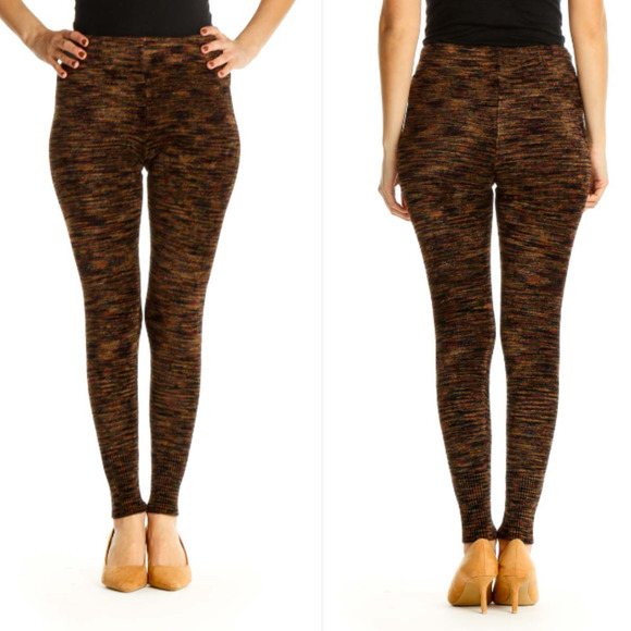 Free People Pants - Free People Seamless Legging M Heathered Brown Textured Elastic Waist Pants